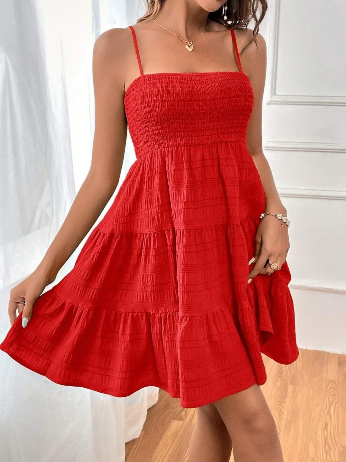 Smocked Tiered Cami Dress