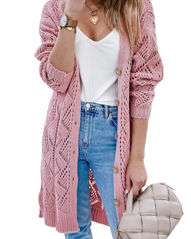 V-Neck Long Sleeve Cardigan