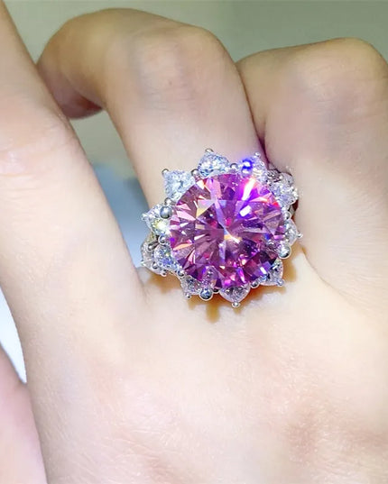 10 Carat Moissanite Zircon 925 Sterling Silver Ring Silver