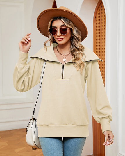 Half-Zip Collared Sweatshirt