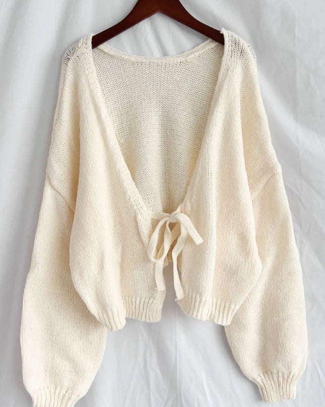 Tied Drop Shoulder Cardigan