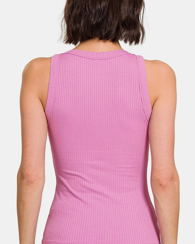Zenana Ribbed Crew Neck Tank