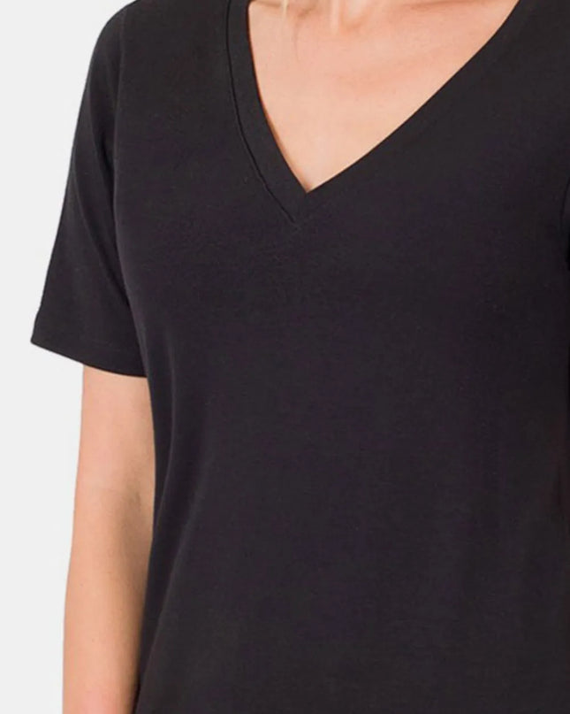 Zenana V-Neck Short Sleeve T-Shirt