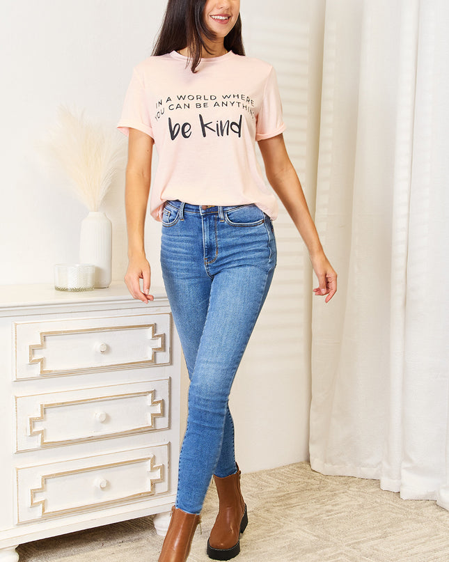 Simply Love Slogan Graphic Cuffed T-Shirt
