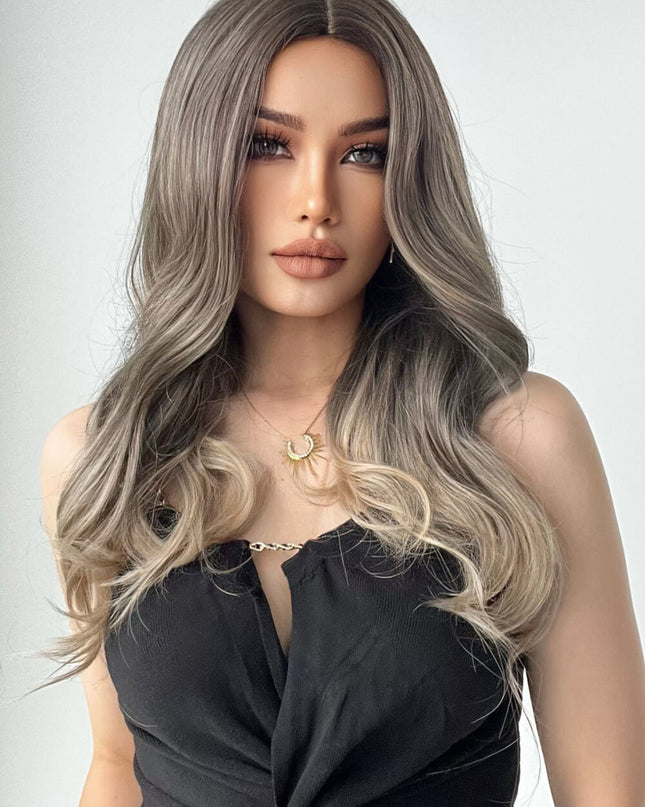 13*1" Full-Machine Wigs Synthetic Long Straight 24" 