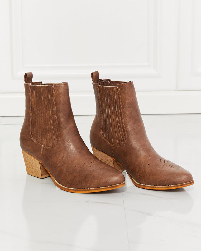 MMShoes Love the Journey Stacked Heel Chelsea Boot in Chestnut