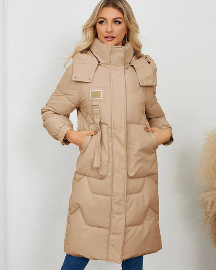 Long Sleeve Longline Hooded Winter Coat