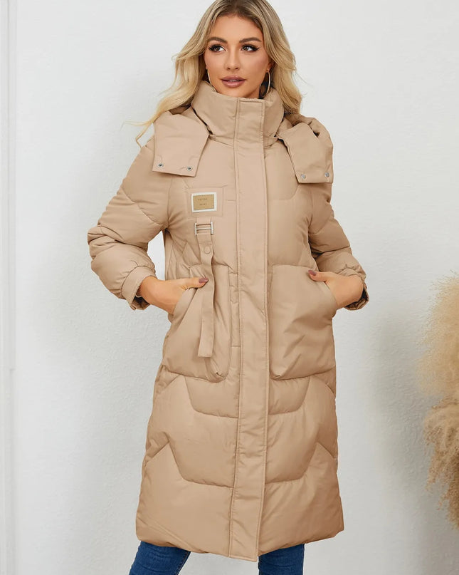 Long Sleeve Longline Hooded Winter Coat