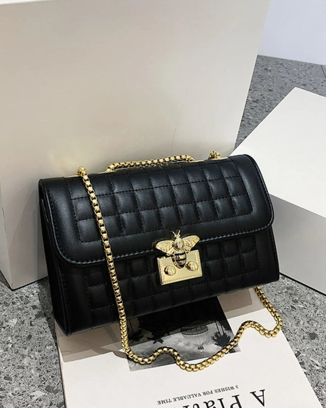 Quilted Chain Shoulder Bag Black One Size