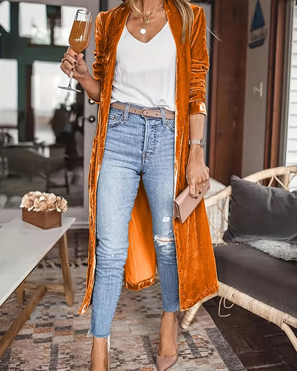 Open Front Long Sleeve Coat