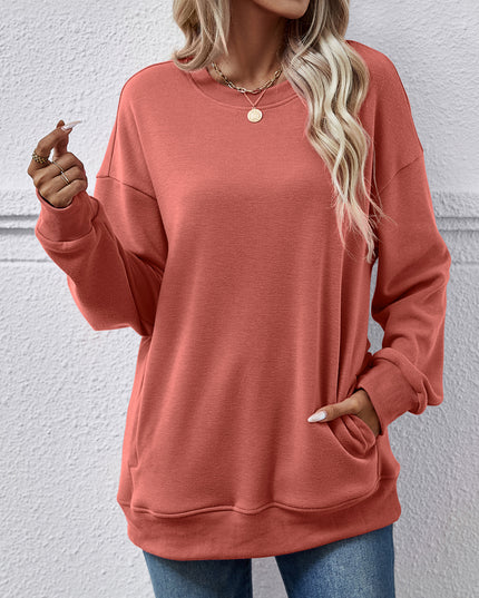 Dropped Shoulder Sweatshirt with Pockets