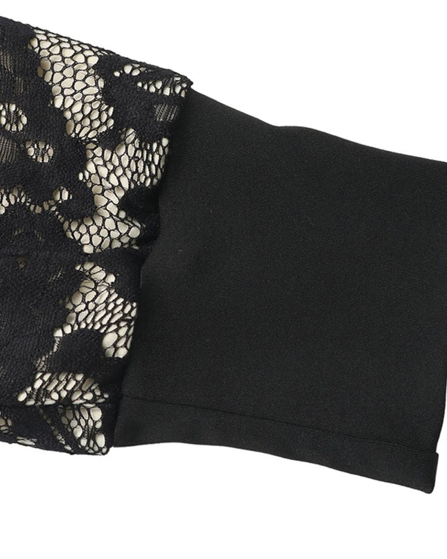 Lace V-Neck Long Sleeve Maxi Dress