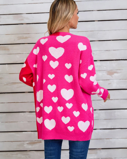 Angel Wings Heart Open Front Long Sleeve Cardigan