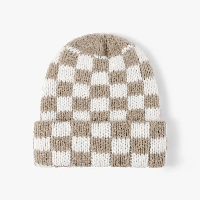 Thermal Checkered Hat White One Size