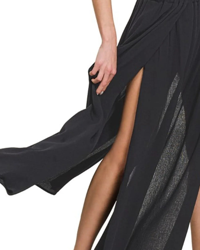 Zenana Woven Crinkle Gauze Long Skirts 