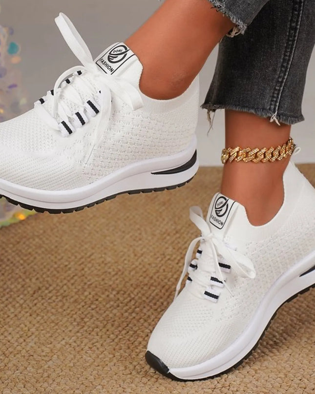 Breathable Mesh Lace Up Sneakers