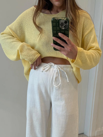 Boat Neck Drop Shoulder Sweater