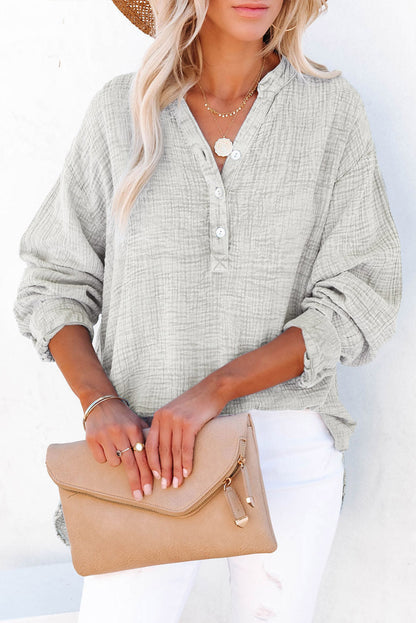 Buttoned Long Sleeve Blouse 