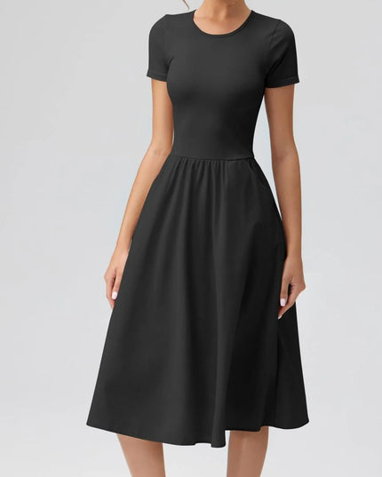 Round Neck Short Sleeve Dress
