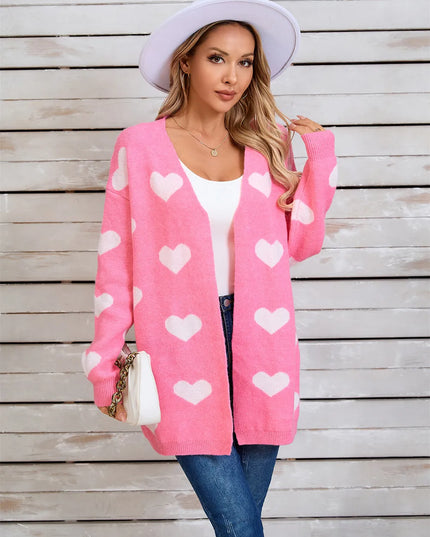 Angel Wings Heart Open Front Long Sleeve Cardigan