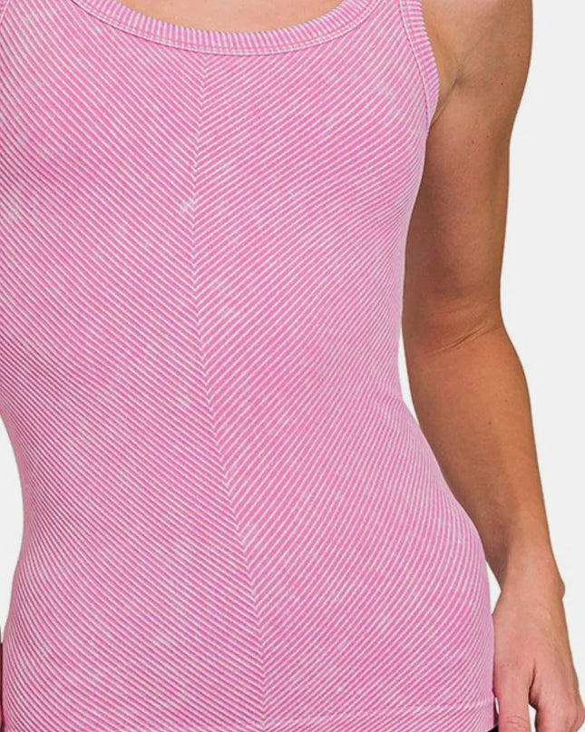 Zenana Ribbed Scoop Neck Tank
