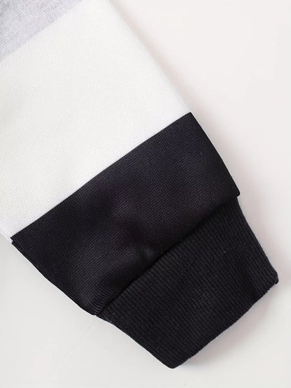 Children's Color Block Casual Hoodie & Pants Set