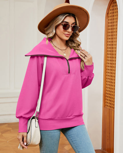 Half-Zip Collared Sweatshirt