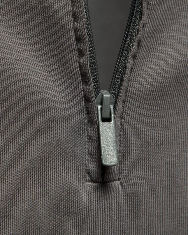 Men's Zip Collar Long Sleeve Polo