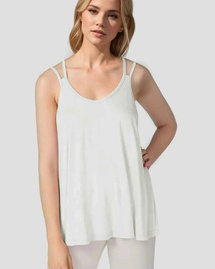 Basic Bae Bamboo Scoop Neck Double Spaghetti Straps Cami
