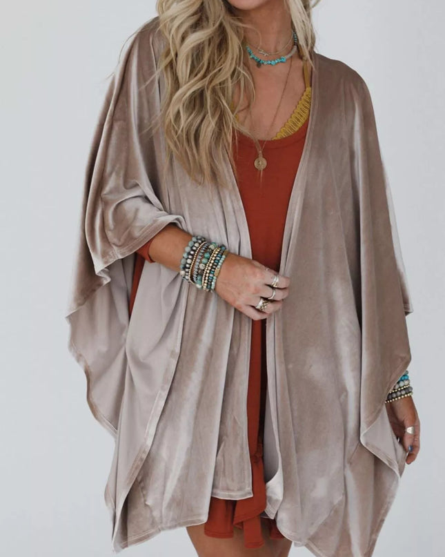Open Front Draped Sleeve Cardigan Mocha