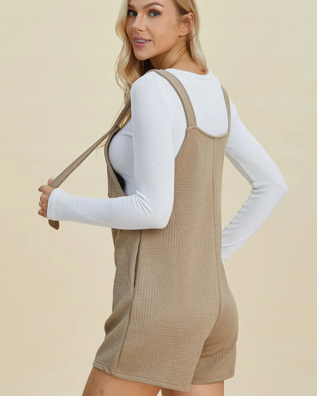 Double Take Full Size Texture Sleeveless Romper