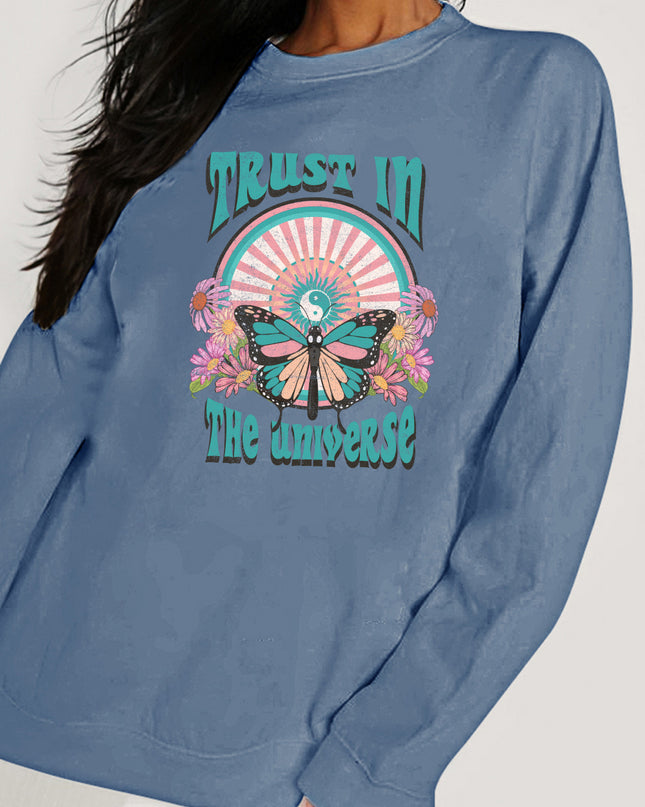 Simply Love Simply Love Full Size TRUST IN THE UNIVERSE Graphic Sweatshirt
