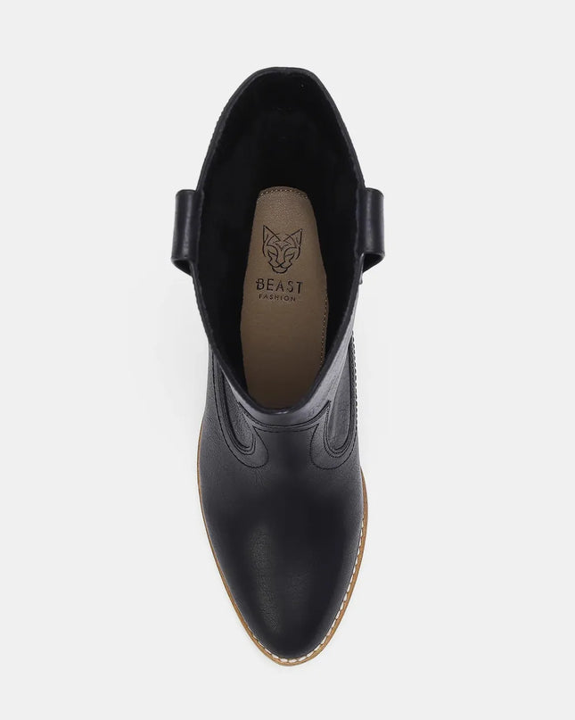 Beast Fashion Butterfly Cut Detail Point Toe Boots