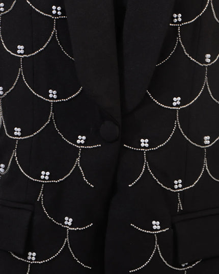 Pearl Detail Long Sleeve Blazer