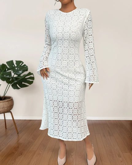 Lace Long Sleeve Midi Dress