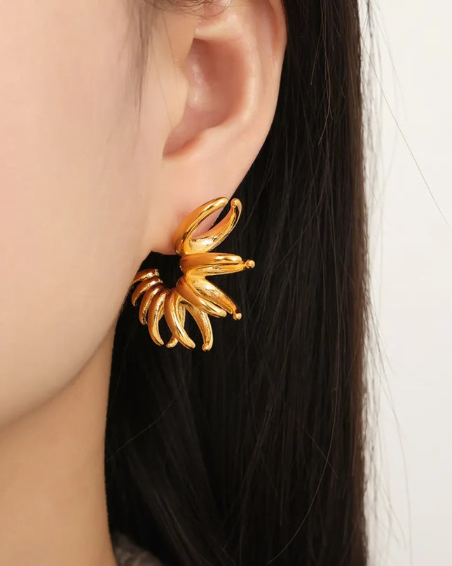 Titanium Steel Irregular Shape Earrings Gold One Size