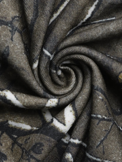 Asymmetrical Neck Printed Long Sleeve Top