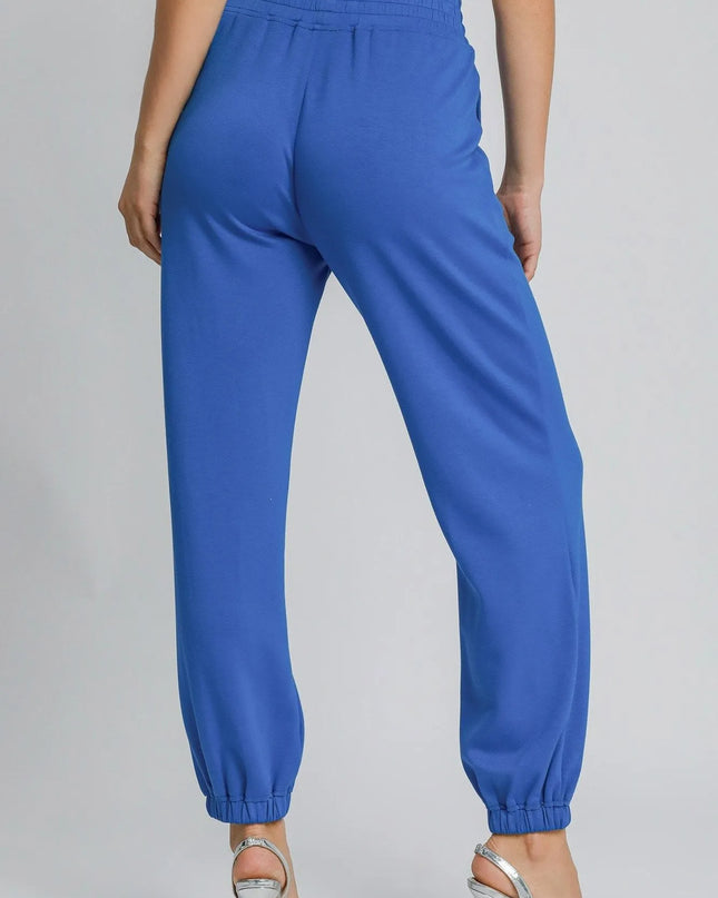 Umgee Drawstring Jogger Pants with Front Seam Detail