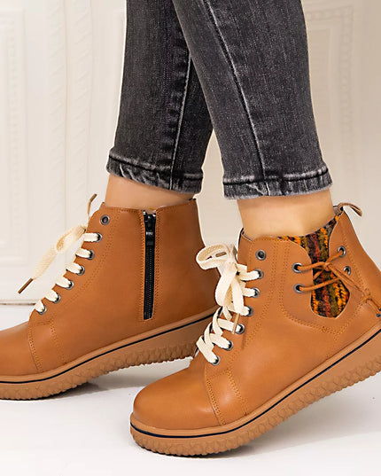 Round Toe Platform Boots