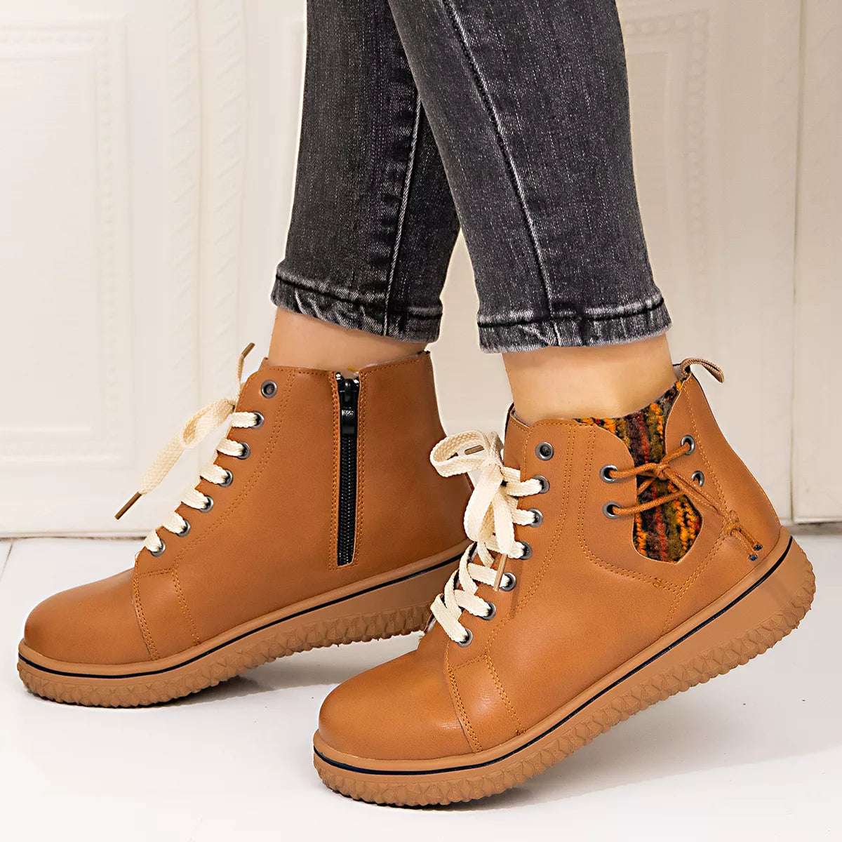 Round Toe Platform Boots