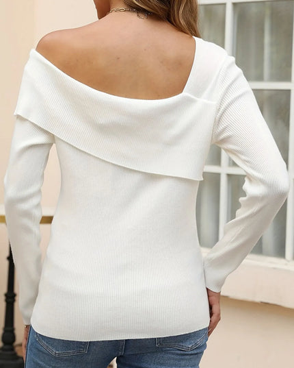 Asymmetrical One Shoulder Knit Top