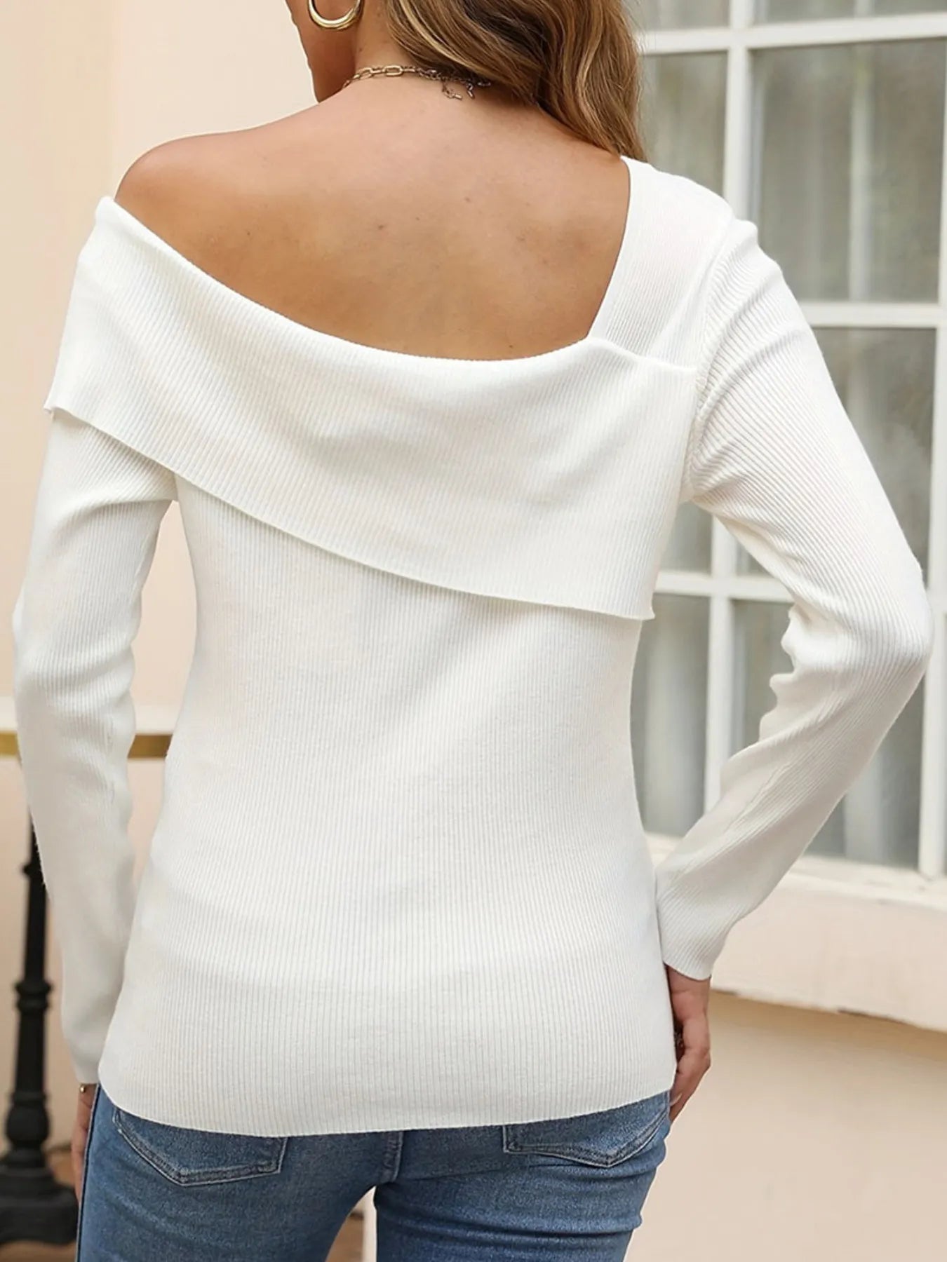 Asymmetrical One Shoulder Knit Top