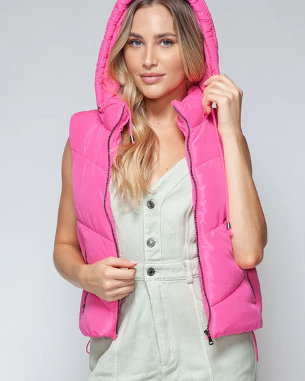 Snobbish Zip Up Quilted Hooded Vest