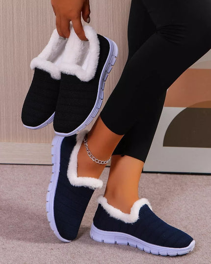 Breathable Mesh Fuzzy Slip-Ons