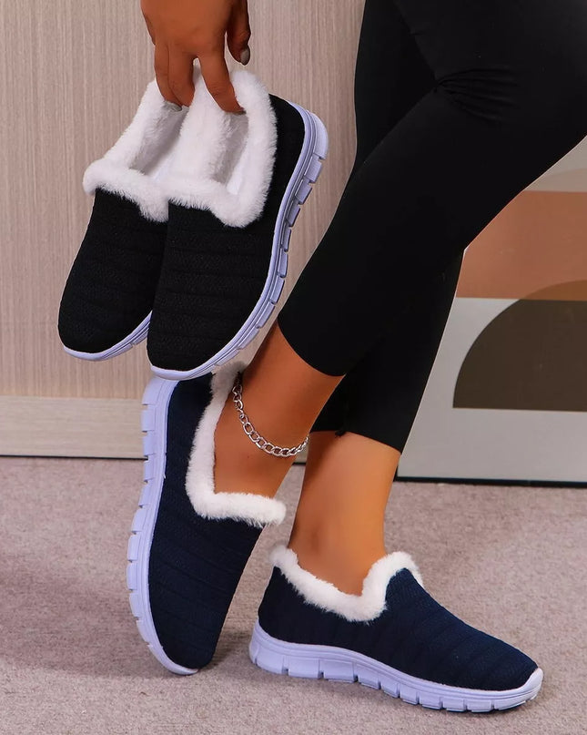 Breathable Mesh Fuzzy Slip-Ons