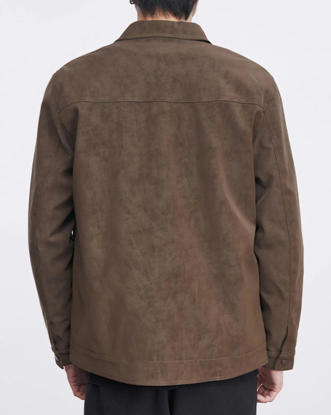 Men's Plus Size Button Up Long Sleeve Jacket