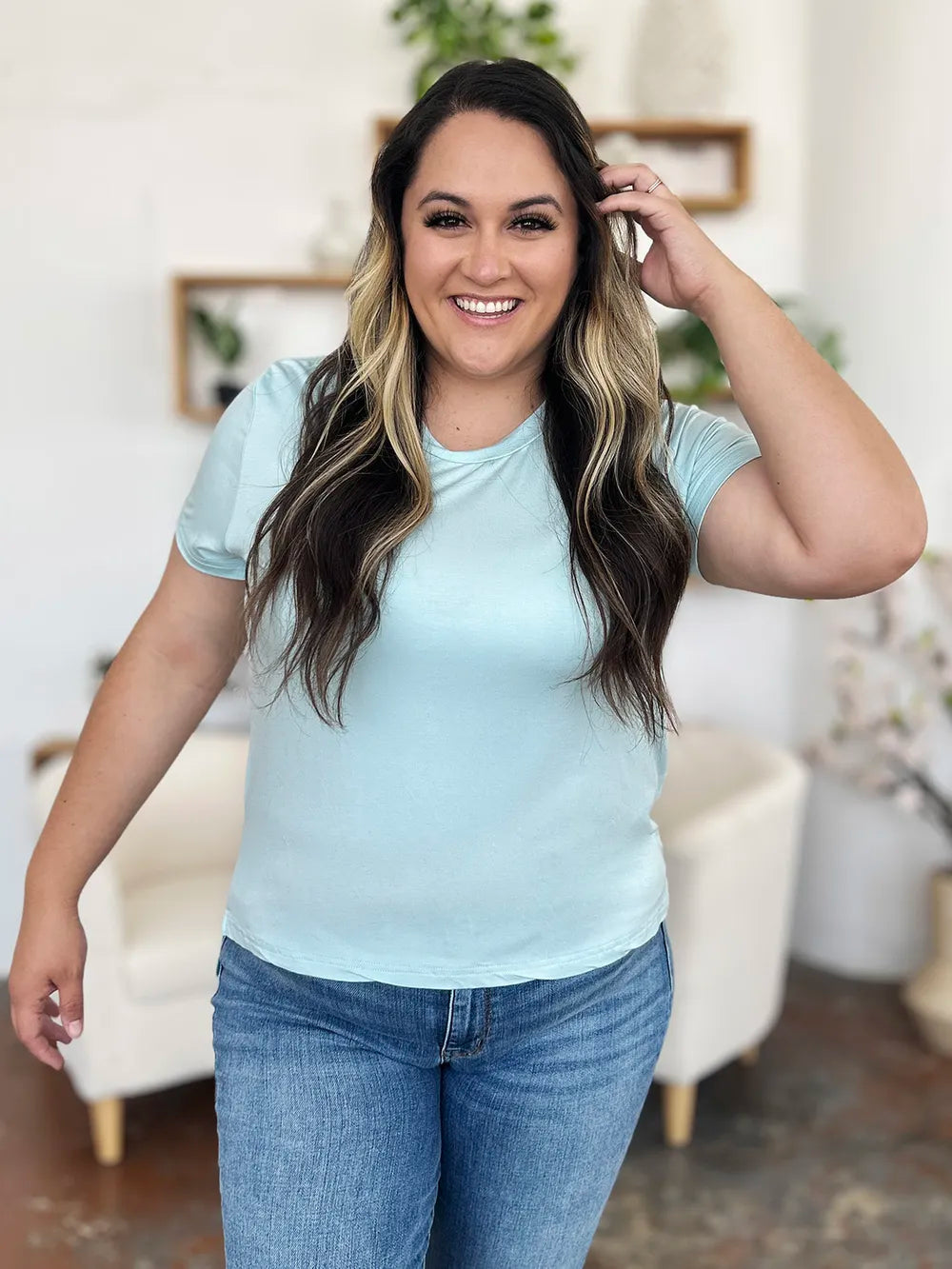 Basic Bae Bamboo Full Size Round Neck Short Sleeve T-Shirt Plus Size