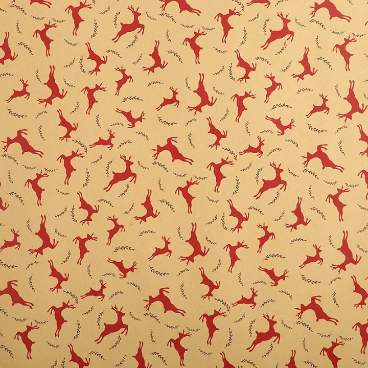 Christmas Gift Wrapping Paper Thickened Christmas Cowhide Wrapping Paper Christmas Tree Elk Gift Box Wrapping Paper Reindeer|Reindeer * 50*70Cm-50 * 70Cm