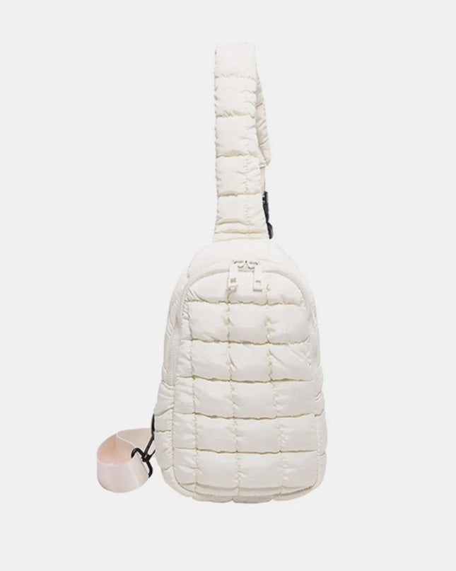 Quilted Nylon Crossbody Bag Ivory One Size