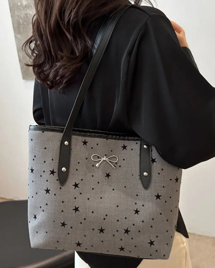 Bow Trim Polyester Tote Bag 